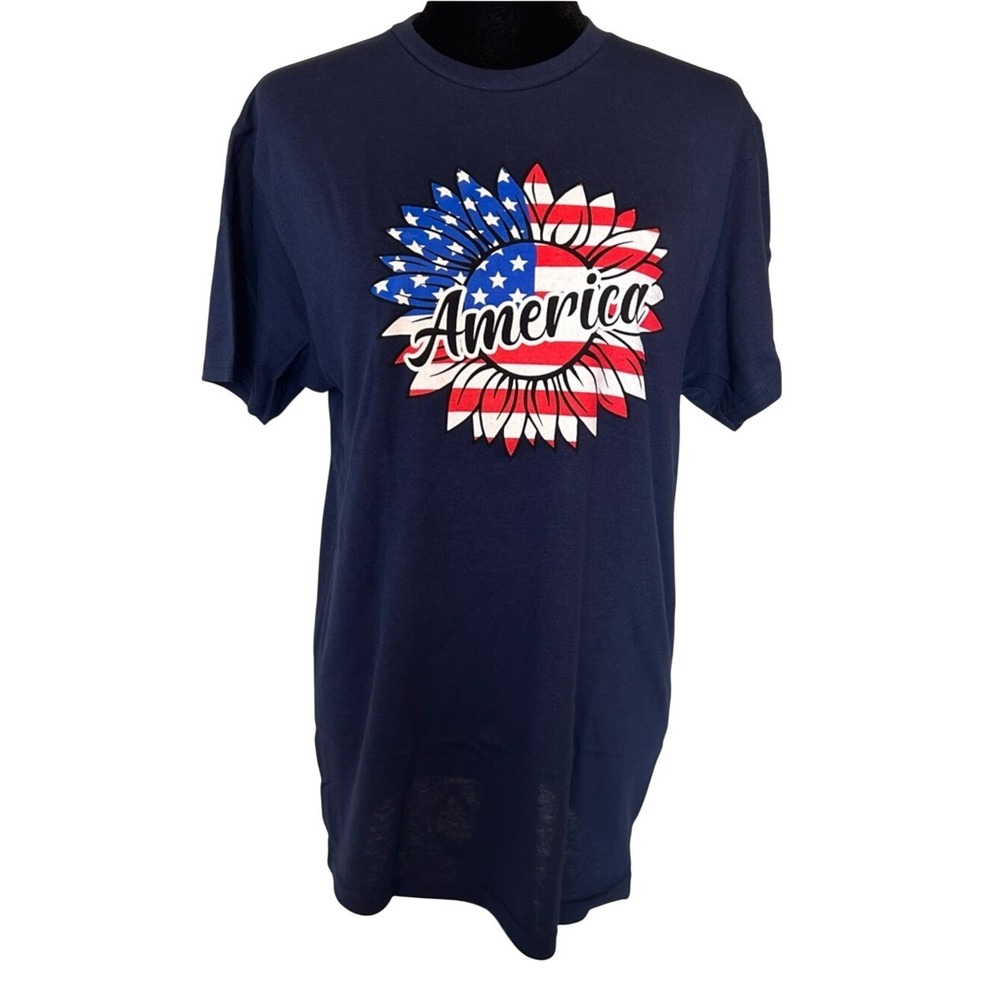 NWT Pro Weight America Sunflower Graphic Tee - Navy Tee‎ Size Medium
